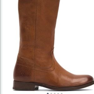 Frye Cognac Melissa Pull on Leather Boot